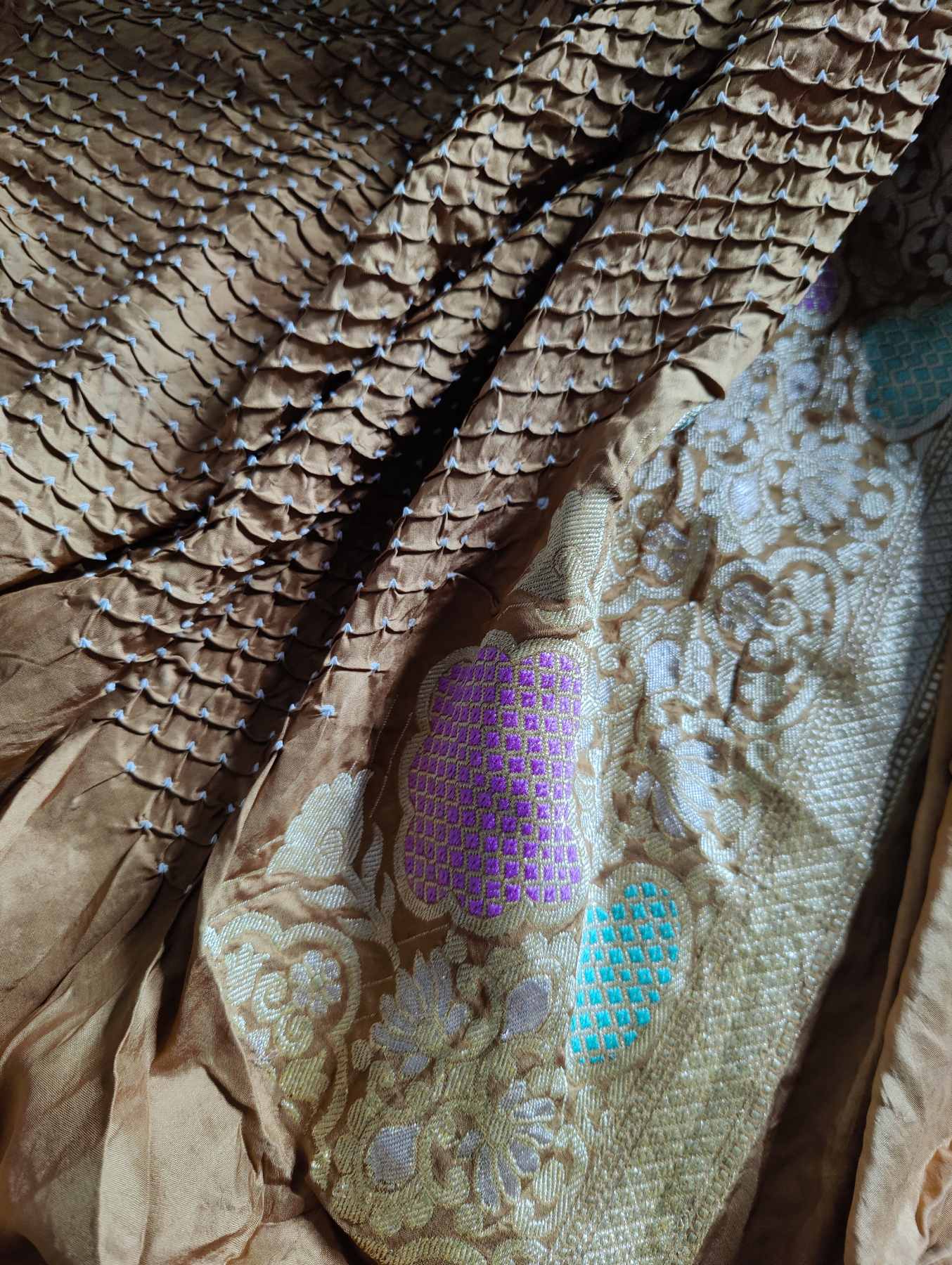 SANDALWOOD SILK PURE HANDLOOM BANDHEJ SAREE