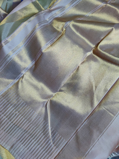 NUDE PINK SILK PURE HANDLOOM KANIVARAM SAREE
