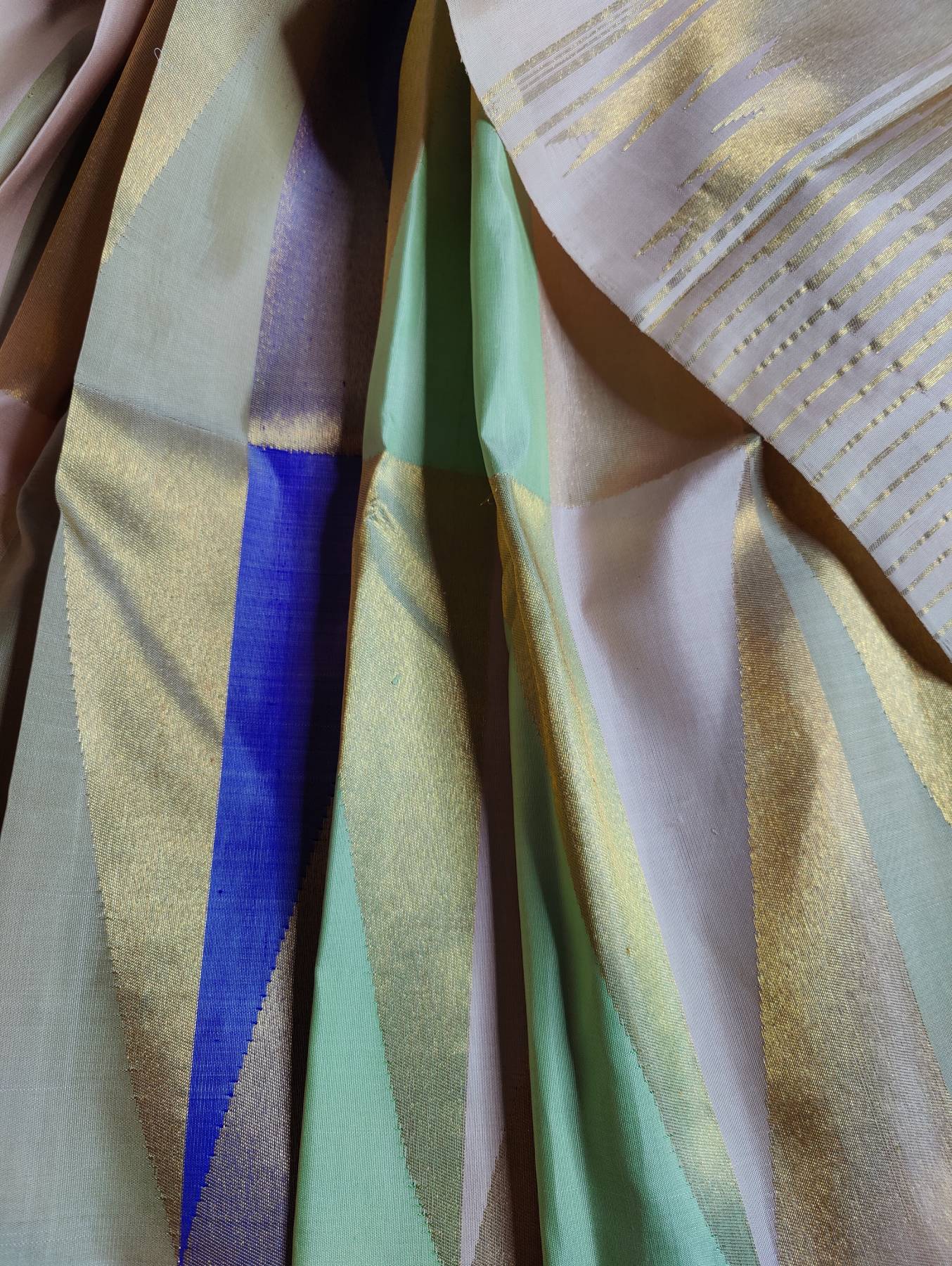 NUDE PINK SILK PURE HANDLOOM KANIVARAM SAREE