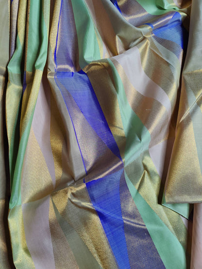 NUDE PINK SILK PURE HANDLOOM KANIVARAM SAREE