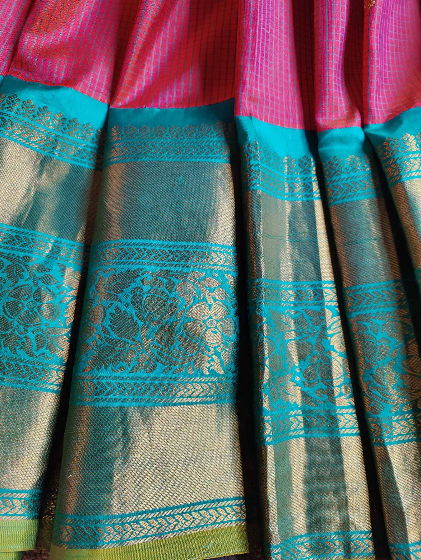 PINK SILK PURE HANDLOOM GADWAL SAREE