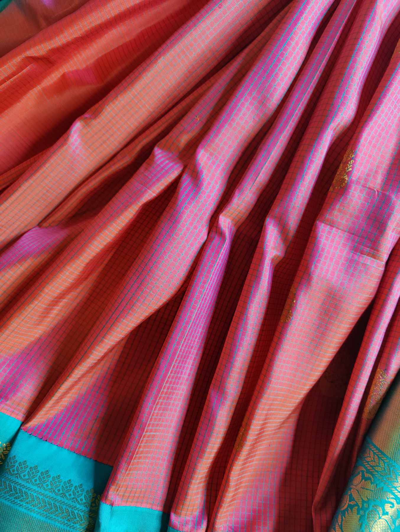 PINK SILK PURE HANDLOOM GADWAL SAREE