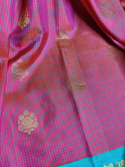 PINK SILK PURE HANDLOOM GADWAL SAREE