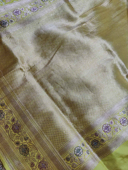 YELLOW  SILK  PURE HANDLOOM BANARASI SAREE