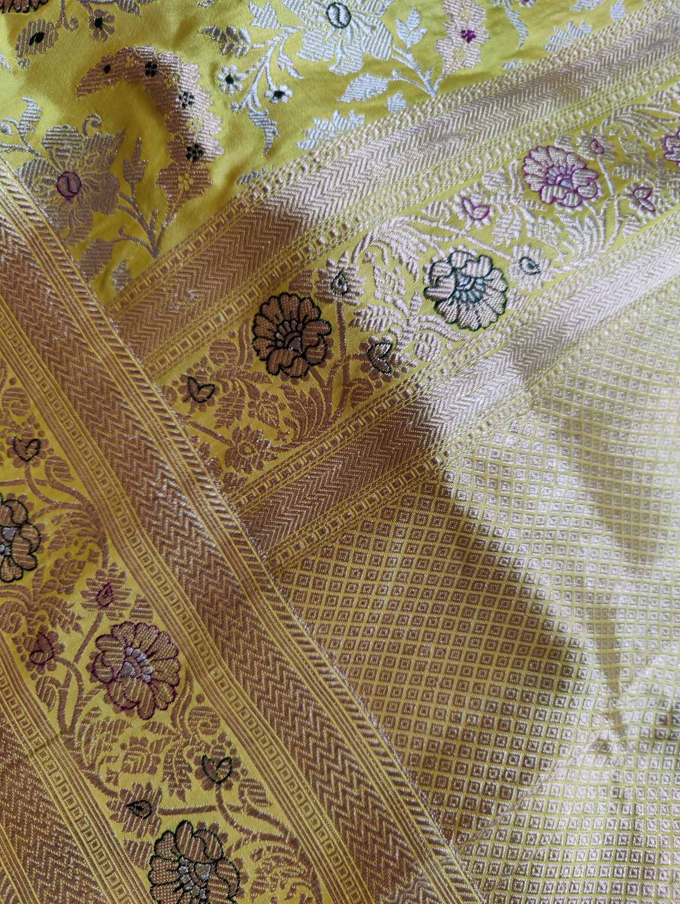 YELLOW  SILK  PURE HANDLOOM BANARASI SAREE