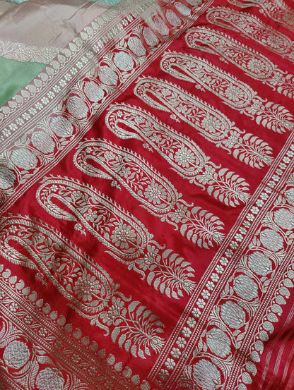 PASTEL RANGCART SILK  PURE HANDLOOM BANARASI SAREE