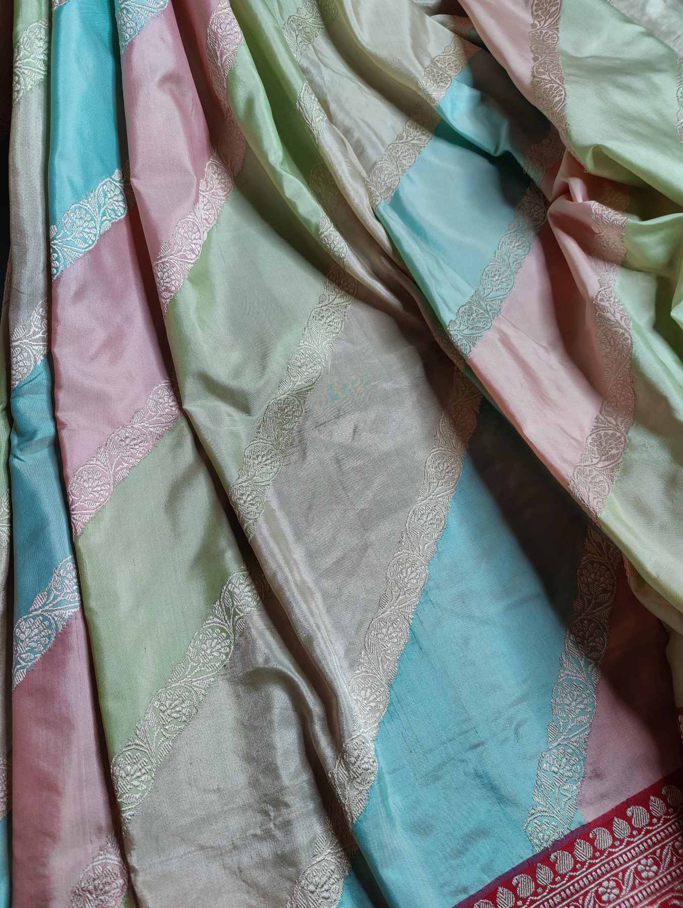 PASTEL RANGCART SILK  PURE HANDLOOM BANARASI SAREE