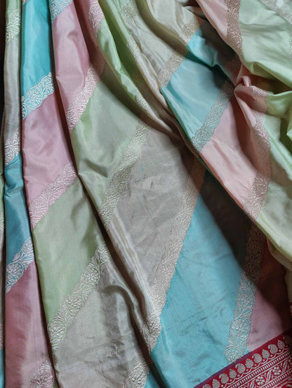 PASTEL RANGCART SILK  PURE HANDLOOM BANARASI SAREE