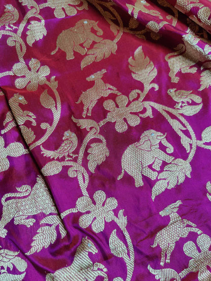 MAJENTA SILK PURE HANDLOOM BANARASI SAREE