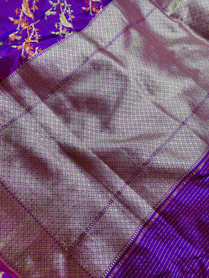 PURPLE SILK  PURE HANDLOOM BANARASI SAREE
