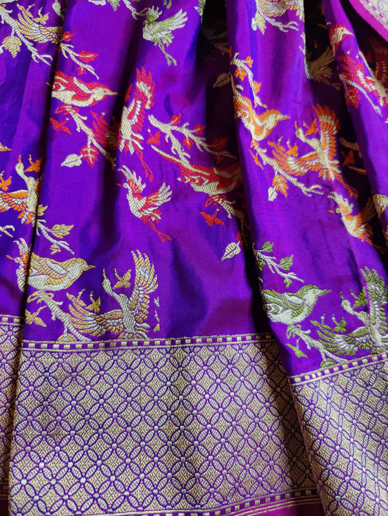 PURPLE SILK  PURE HANDLOOM BANARASI SAREE