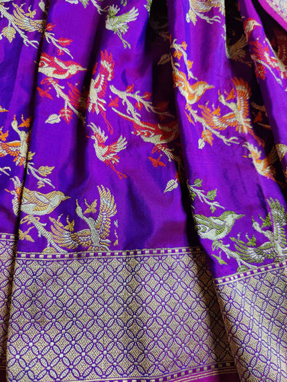 PURPLE SILK  PURE HANDLOOM BANARASI SAREE