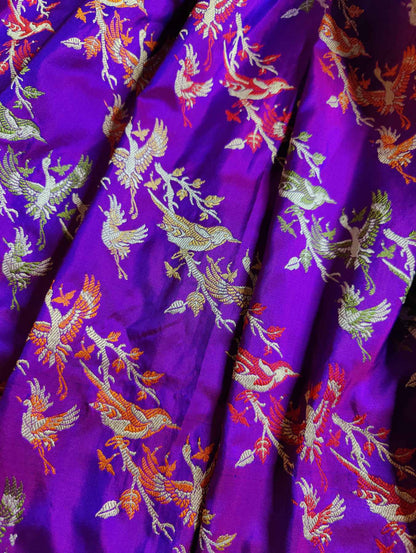 PURPLE SILK  PURE HANDLOOM BANARASI SAREE