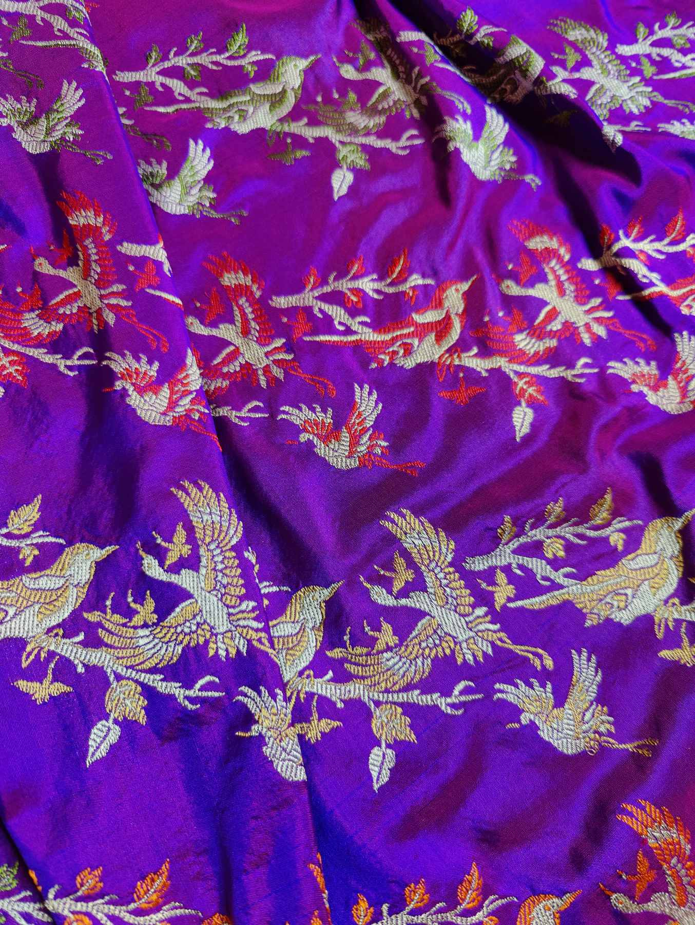 PURPLE SILK  PURE HANDLOOM BANARASI SAREE