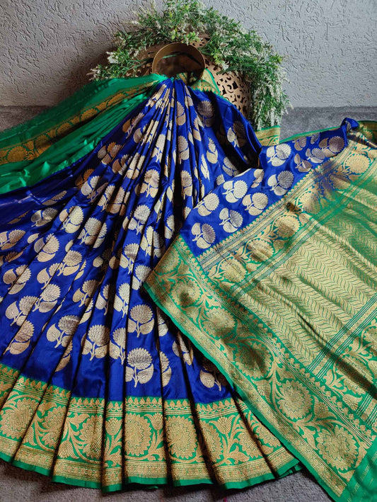 ROYAL BLUE SILK  PURE HANDLOOM BANARASI SAREE