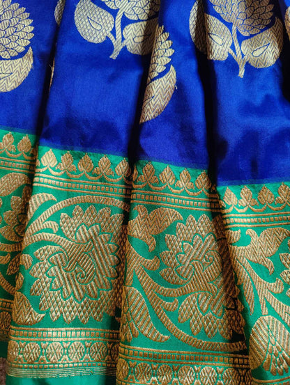 ROYAL BLUE SILK  PURE HANDLOOM BANARASI SAREE