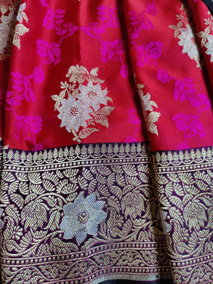 RUBY PINK MUSHROO SILK PURE HANDLOOM BANARASI SAREE