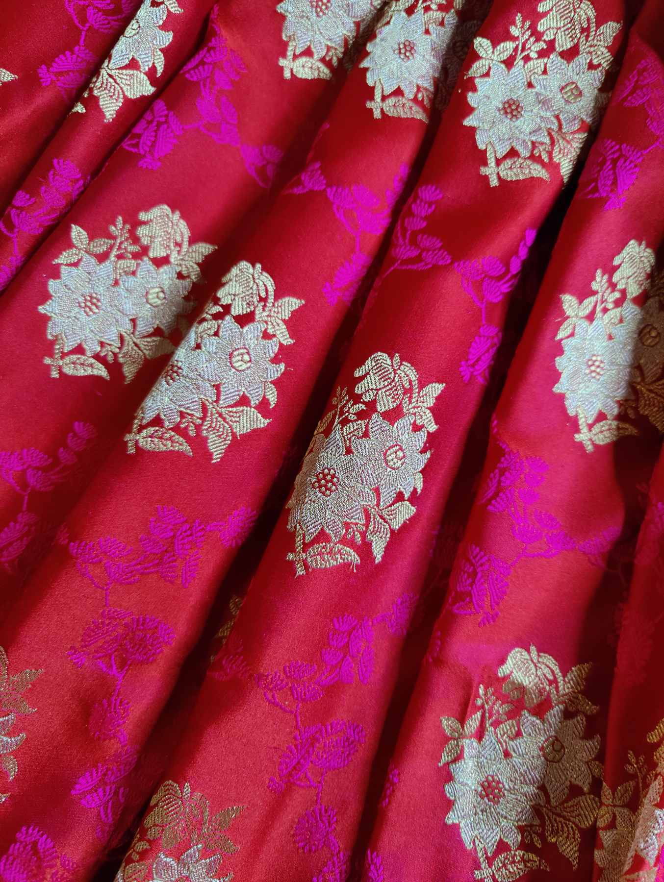 RUBY PINK MUSHROO SILK PURE HANDLOOM BANARASI SAREE