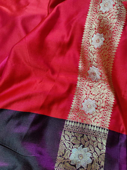 RUBY PINK MUSHROO SILK PURE HANDLOOM BANARASI SAREE