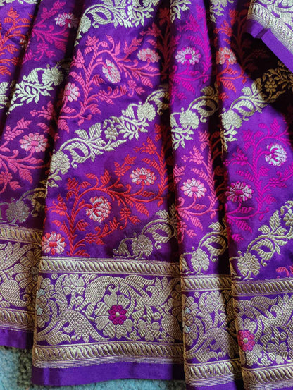 PURPLE SILK PURE HANDLOOM BANARASI SAREE