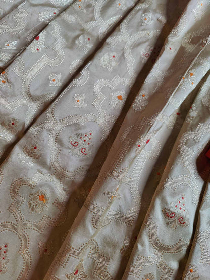 LIGHT OLIVE GREEN SILK  PURE HANDLOOM REAL JARI BANARASI SAREE