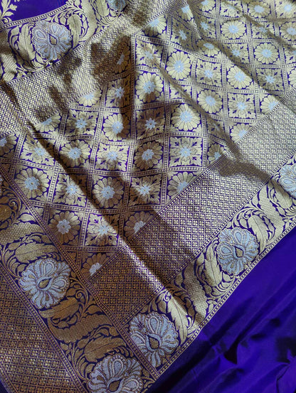 PURPLE SILK PURE HANDLOOM BANARASI SAREE