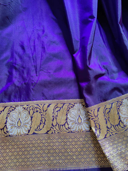PURPLE SILK PURE HANDLOOM BANARASI SAREE