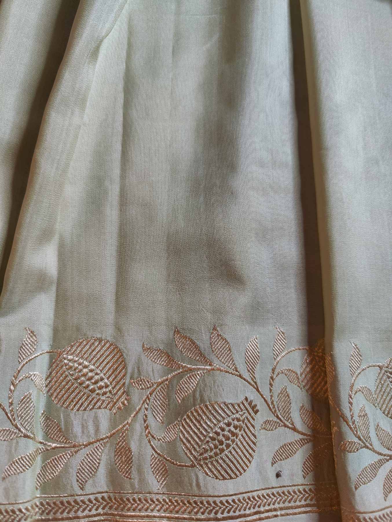PISTA GREEN MULBARY SILK PURE HANDLOOM BANARASI SAREE