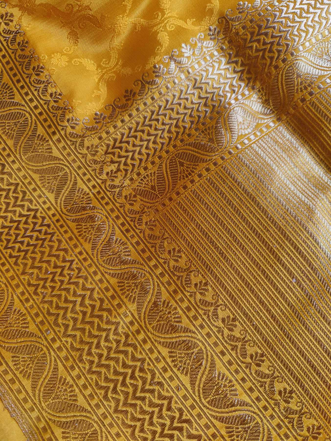 YELLOW SILK PURE HANDLOOM BANARASI SAREE