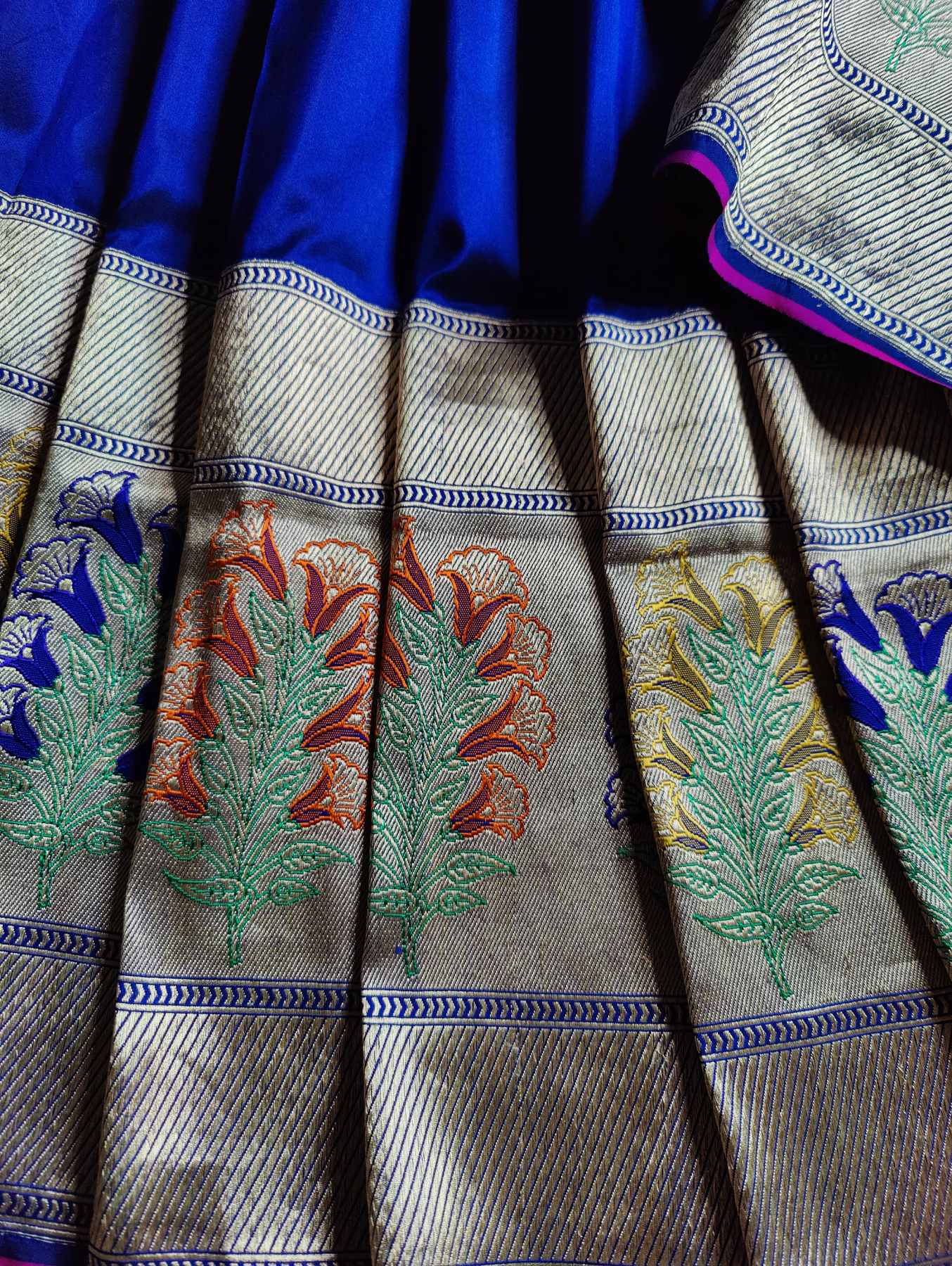 BLUE SILK PURE HANDLOOM  BANARASI SAREE
