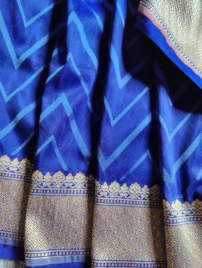 BLUE SILK PURE HANDLOOM BANARASI SAREE