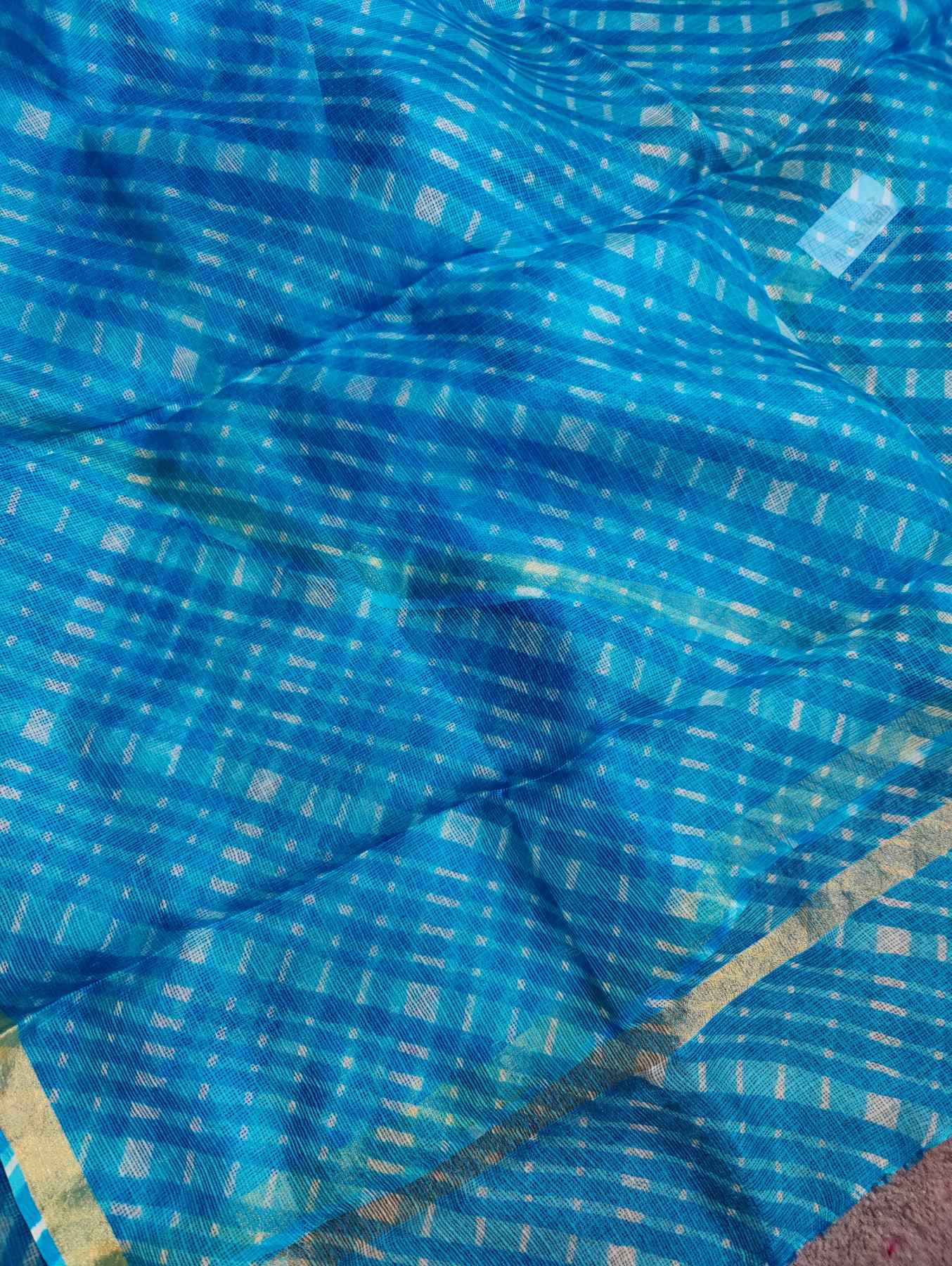BLUE  KOTA  PURE HANDLOOM LEHERIYA SAREE