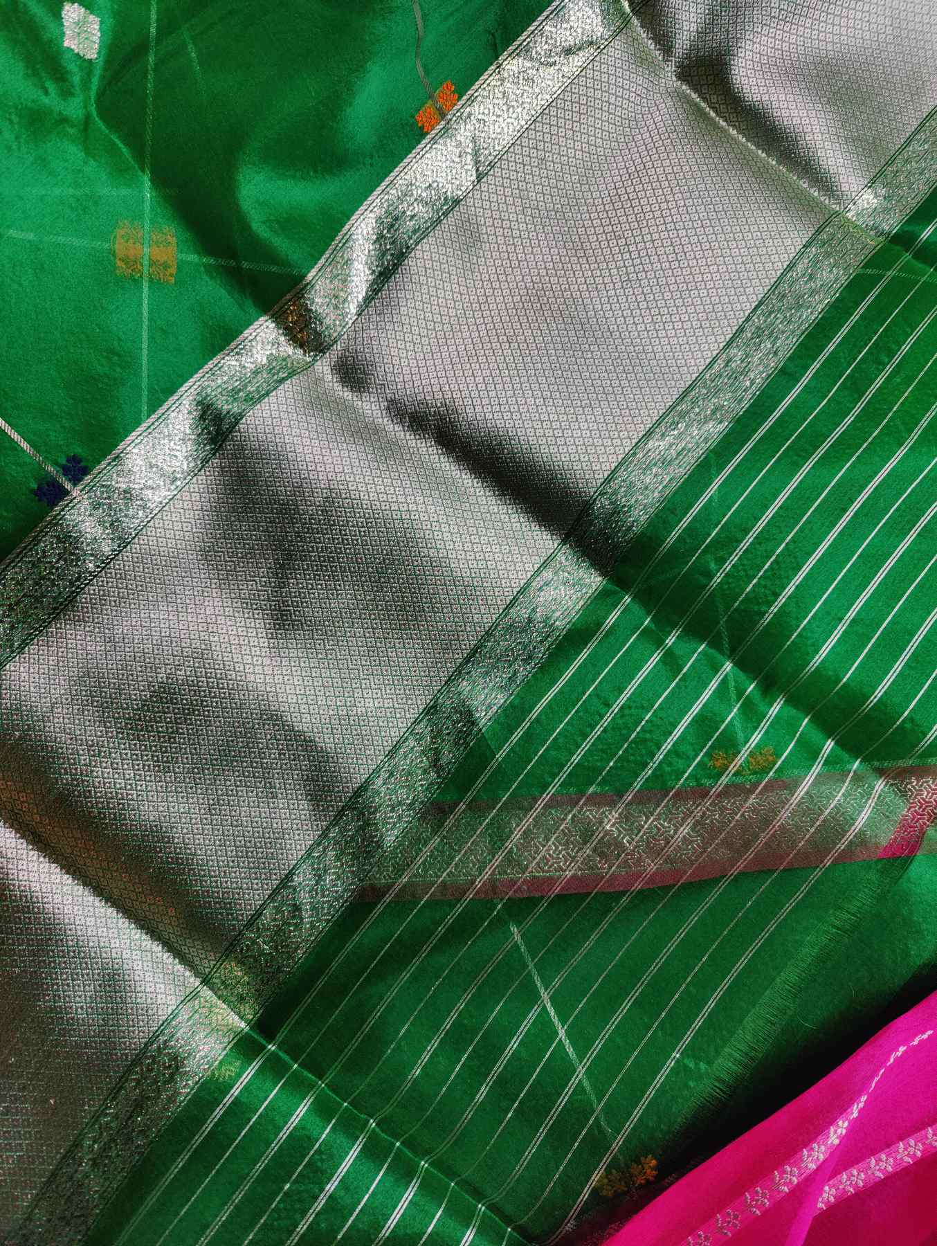 GREEN KORA PURE HANDLOOM BANARASI SAREE