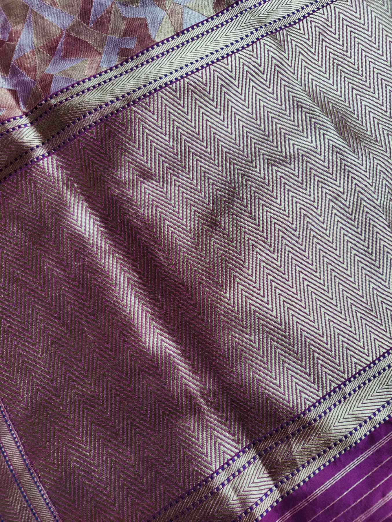 SILVER GOLD COPPER TISSUE PURE HANDLOOM BANARASI SAREE