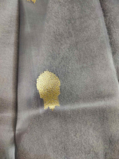 GREY KORA PURE HANDLOOM BANARASI SAREE