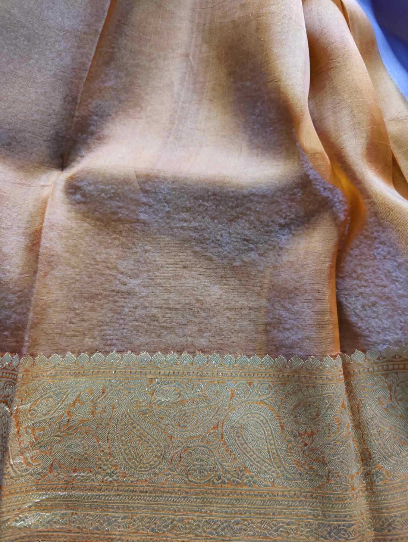 GREY KORA PURE HANDLOOM BANARASI SAREE