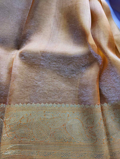 GREY KORA PURE HANDLOOM BANARASI SAREE