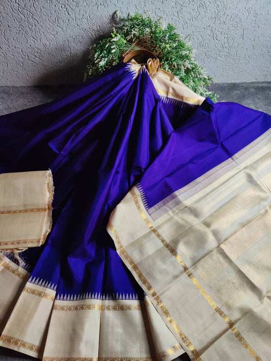 PURPLE  SILK PURE HANDLOOM KANJIVARAM SAREE