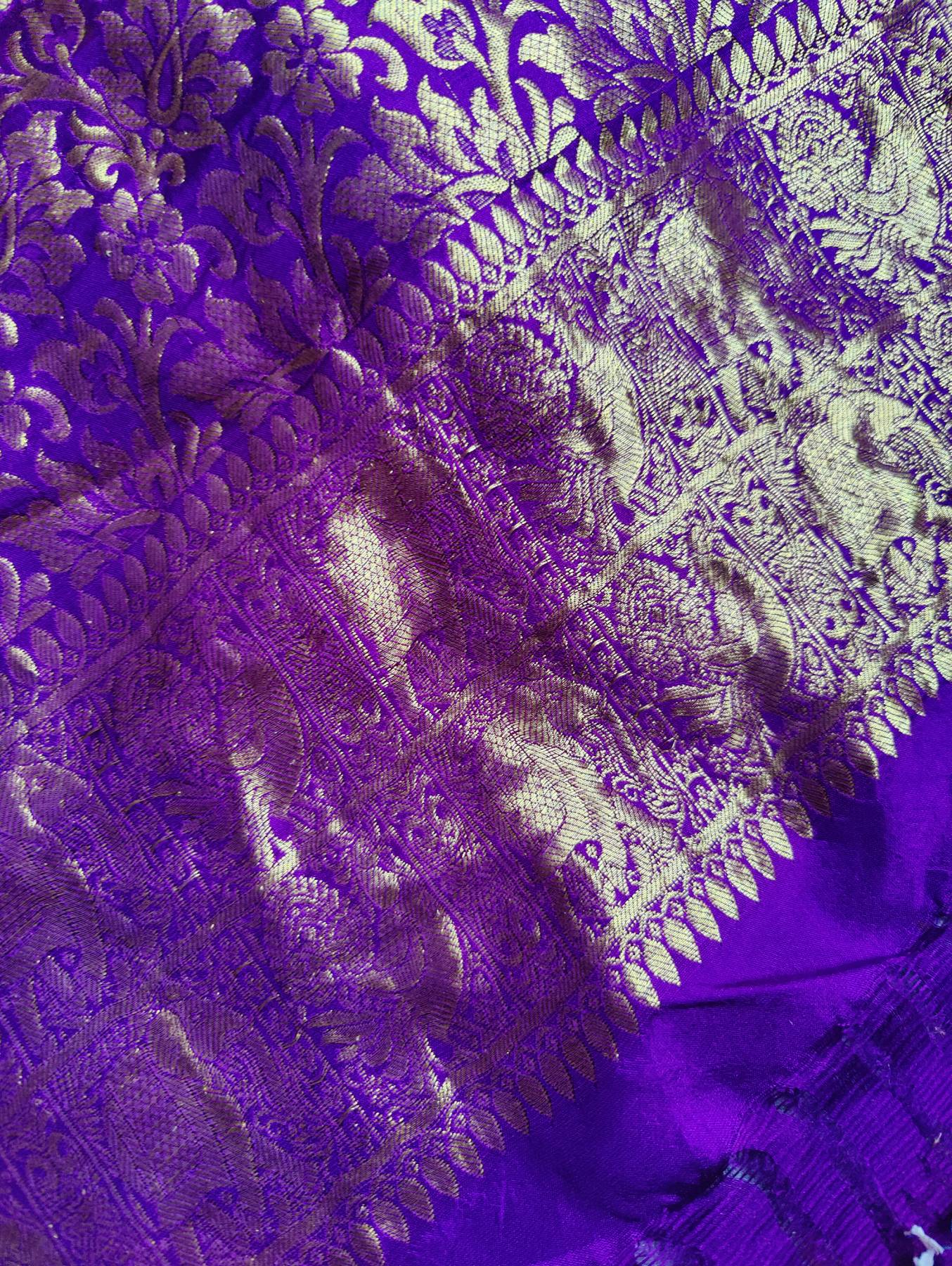 PURPLE  SILK PURE HANDLOOM BANDHEJ SAREE
