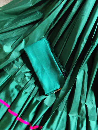 FOREST GREEN  MASHROO SILK PURE HANDLOOM BANARASI SAREE