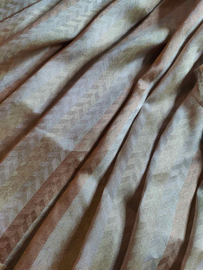 GOLD SILVER COPPER TISSUE PURE HANDLOOM BANARASI SAREE