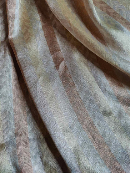 GOLD SILVER COPPER TISSUE PURE HANDLOOM BANARASI SAREE
