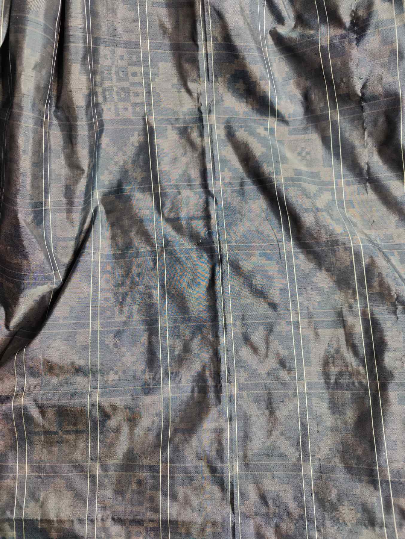 GREY SILK PURE HANDLOOM IKKAT SAREE