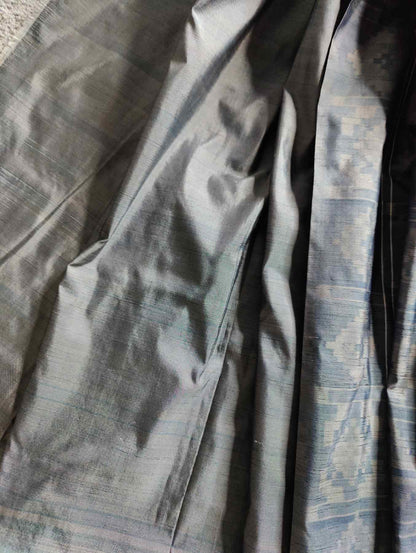 GREY SILK PURE HANDLOOM IKKAT SAREE