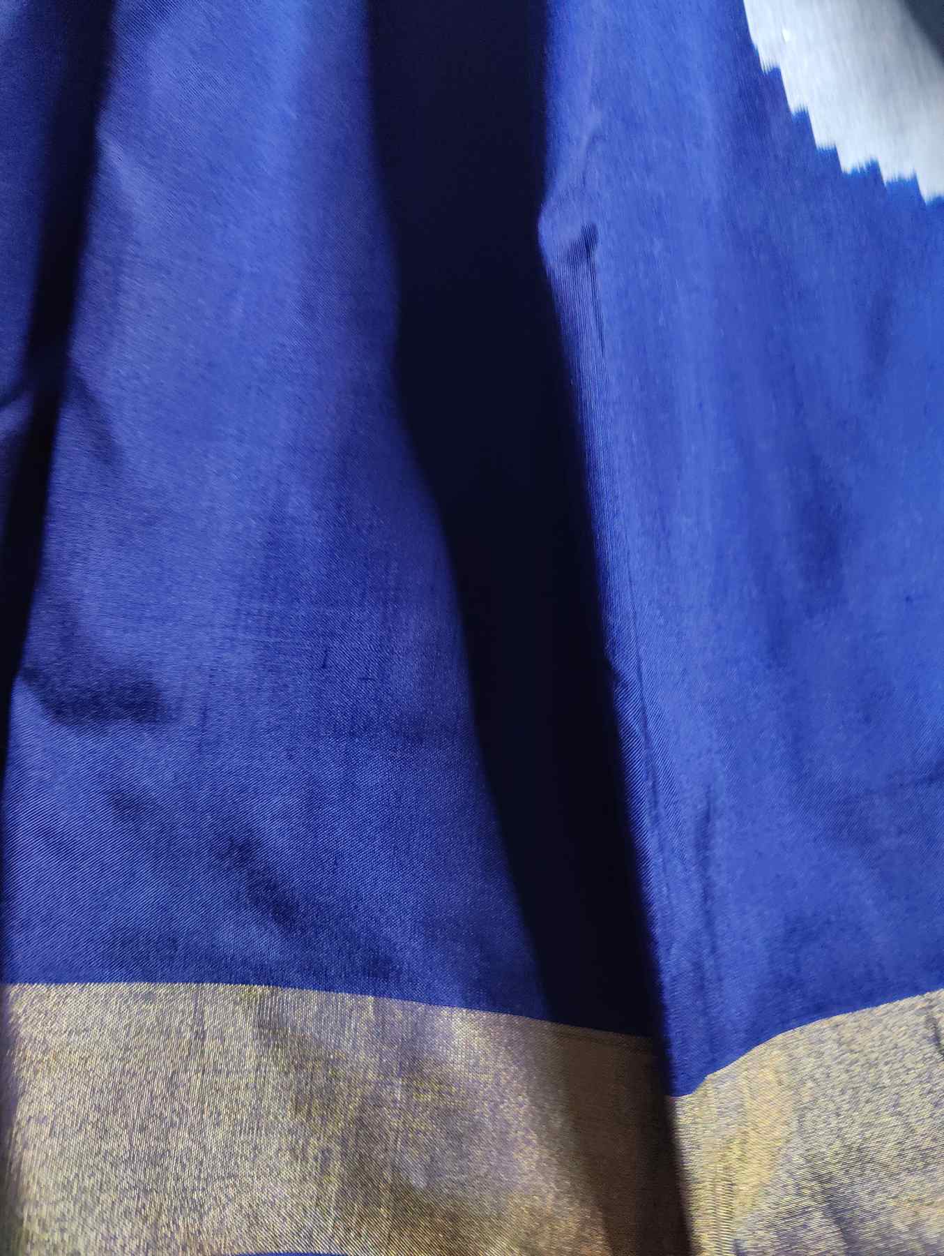 MIDNIGHT BLUE SILK PURE HANDLOOM IKKAT SAREE