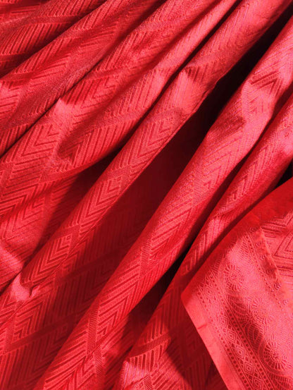 PINKISH RED TANCHOI SILK PURE HANDLOOM BANARASI SAREE