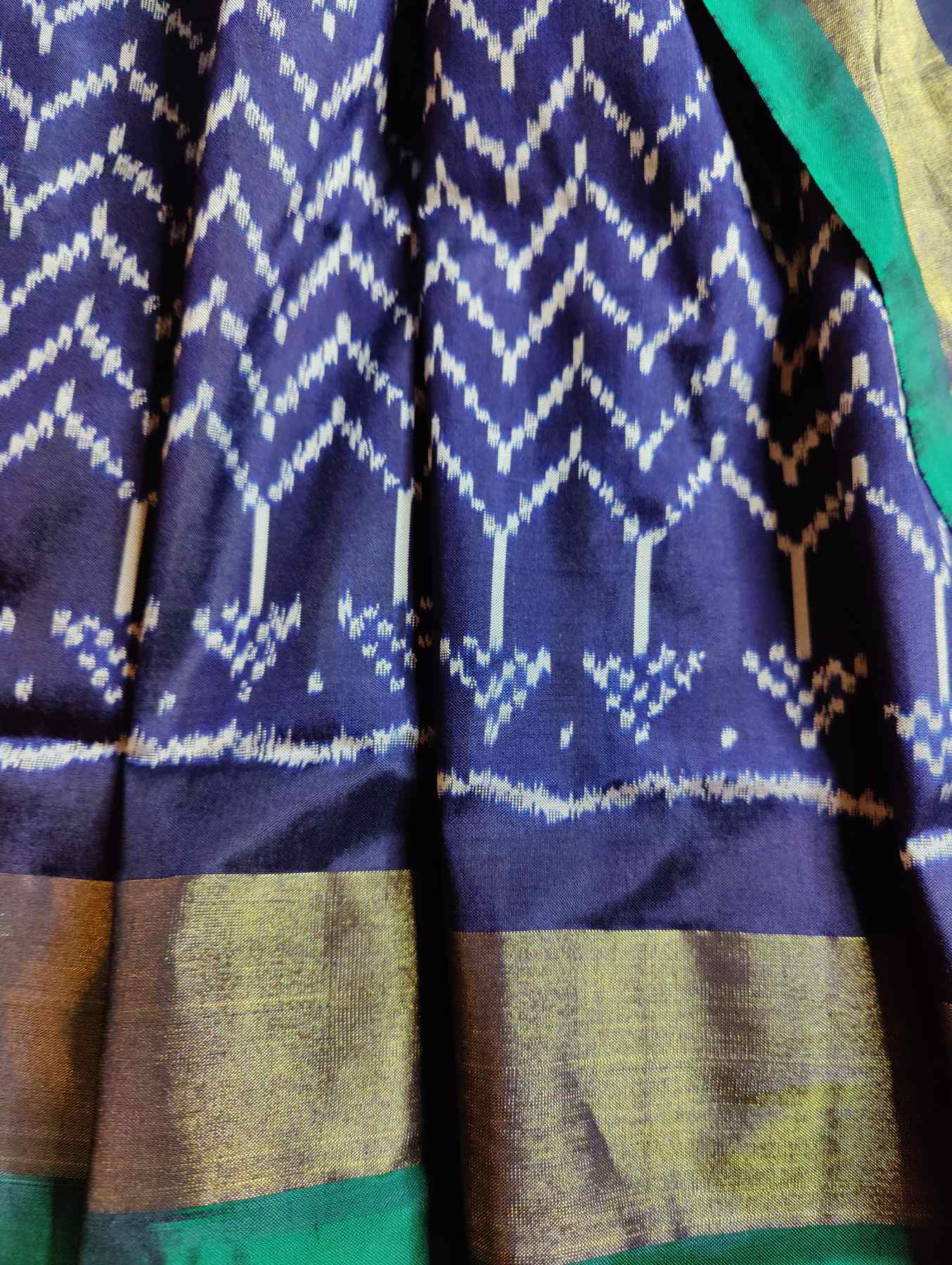 NAVY BLUE SILK PURE HANDLOOM IKKAT SAREE