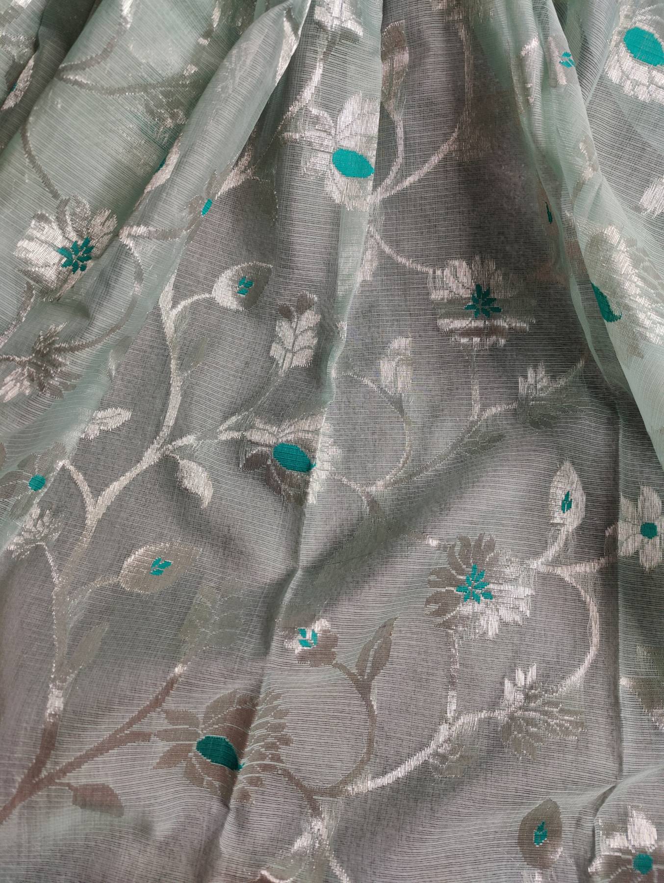 POWDER BLUE PURE HANDLOOM REAL JARI KOTA DORIYA SAREE