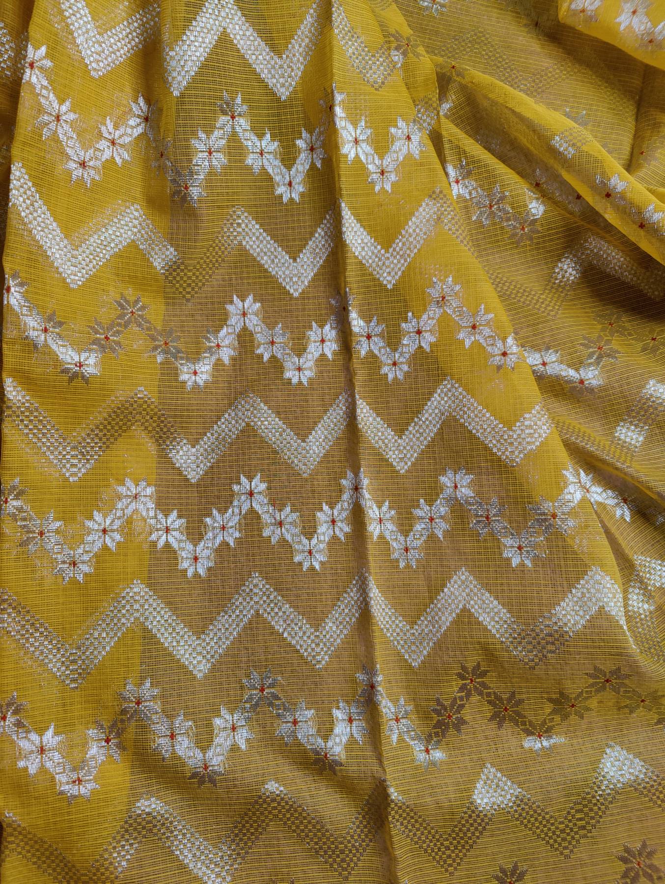 YELLOW  PURE HANDLOOM REAL JARI KOTA DORIYA SAREE
