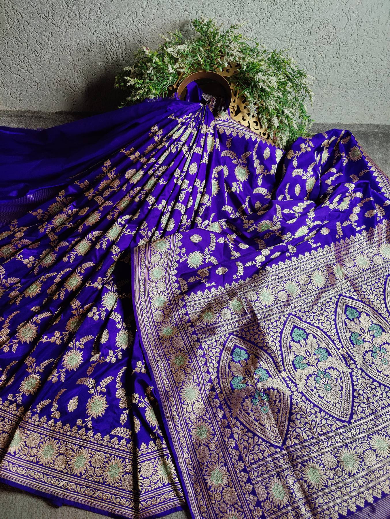 PURPLE SILK PURE HANDLOOM BANARASI SAREE